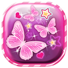 Pink Butterfly Live Wallpaper ไอคอน