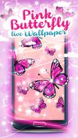Розовые Бабочки Живые Обои постер