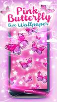 Pink Butterfly Live Wallpaper ภาพหน้าจอ 1