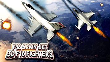 F18 Army Jet 3D F16 Fighters Affiche
