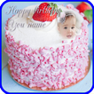 birthday cake photo frame name