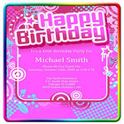 Exemplo de cartão de convite de aniversário ícone