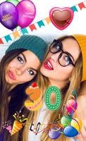 Birthday Photo Stickers & Selfie Camera Affiche