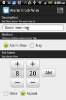 Alarm Clock Wise capture d'écran 1