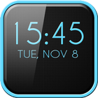 Black Digital Clock Widget icône