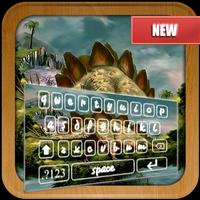 Black Dinosaur Emoji Keyboard poster