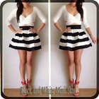 Black and White Mini Skirt icône