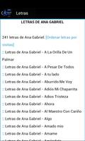 1 Schermata Ana Gabriel Letras & Musica