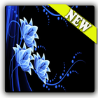 3d blue rose theme icono
