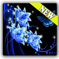 3d blue rose theme Plakat