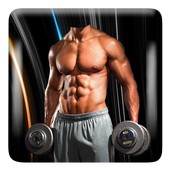 Bodybuilder montage photo icon