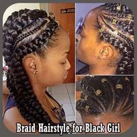 Braid Frisur für schwarzes Mädchen Plakat