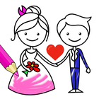 Bride And Groom Coloring Pages ikon