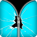 fake broken screen zipper lock APK