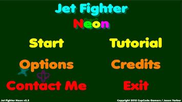 Jet Fighter Neon Affiche