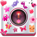 Cute Girl Stickers Photo Booth-icoon