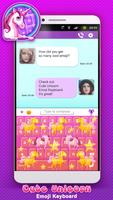 برنامه‌نما Cute Unicorn Emoji Keyboard عکس از صفحه