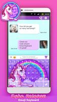 برنامه‌نما Cute Unicorn Emoji Keyboard عکس از صفحه