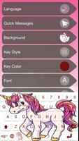 Cute Unicorn Keyboard Themes capture d'écran 1