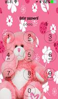 Cute bear love lock screen captura de pantalla 1