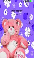 Cute bear love lock screen captura de pantalla 2