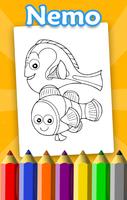 Coloring Book for Dory & Nemo Cartaz