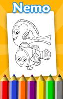 Coloring Book for Dory & Nemo الملصق