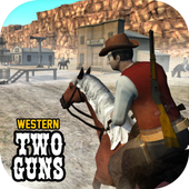 Western Two Guns Sandboxed Style 2018 ícone