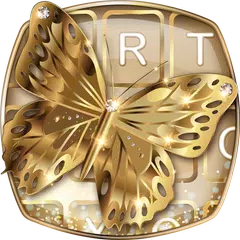 Gold Butterfly Emoji Keyboard APK download