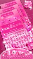 Pink Flower Emoji Keyboard poster