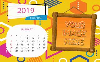 2019 Calendar Photo Frames پوسٹر