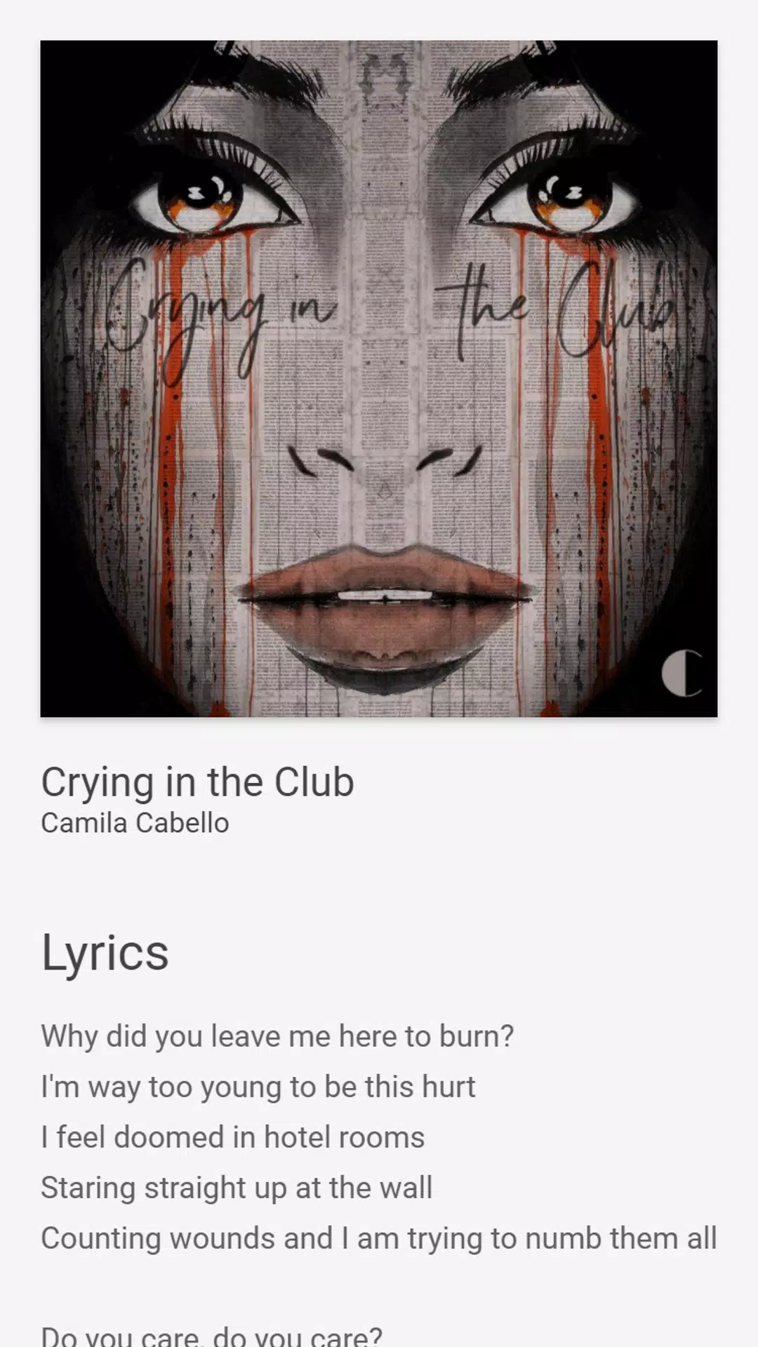 Crying In The Club - Just Lyrics - Camila Cabello APK for Android Download