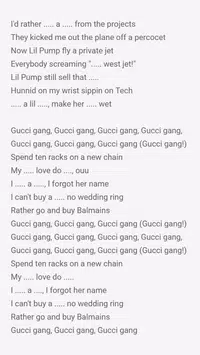 Gucci Gang - Just Lyrics - Lil Pump APK for Android Download
