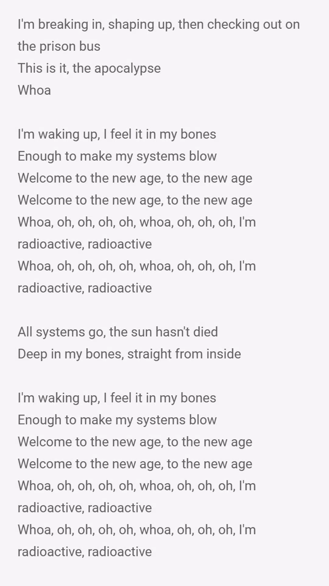 Download do APK de Radioactive - Just Lyrics - Imagine Dragons para Android