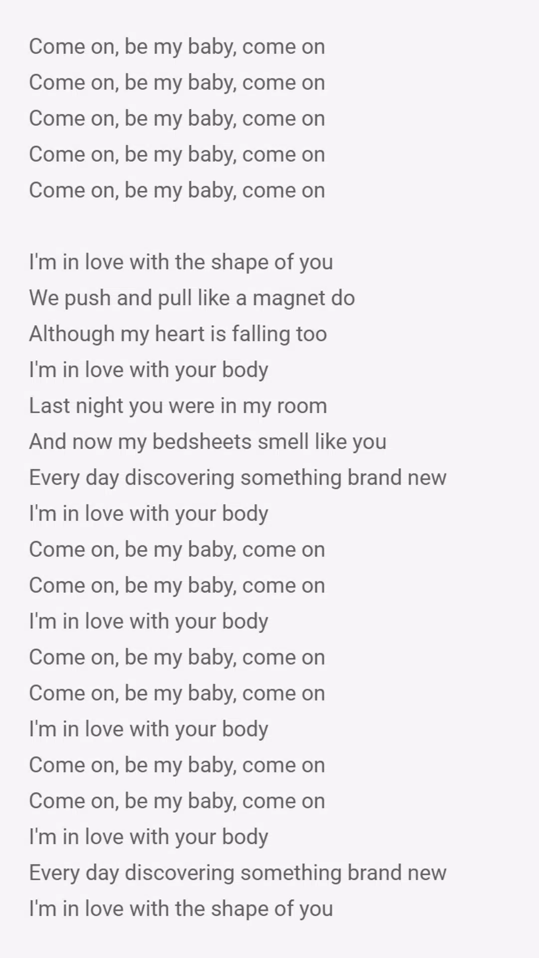 Shape of You - Just Lyrics - Ed Sheeran APK for Android Download