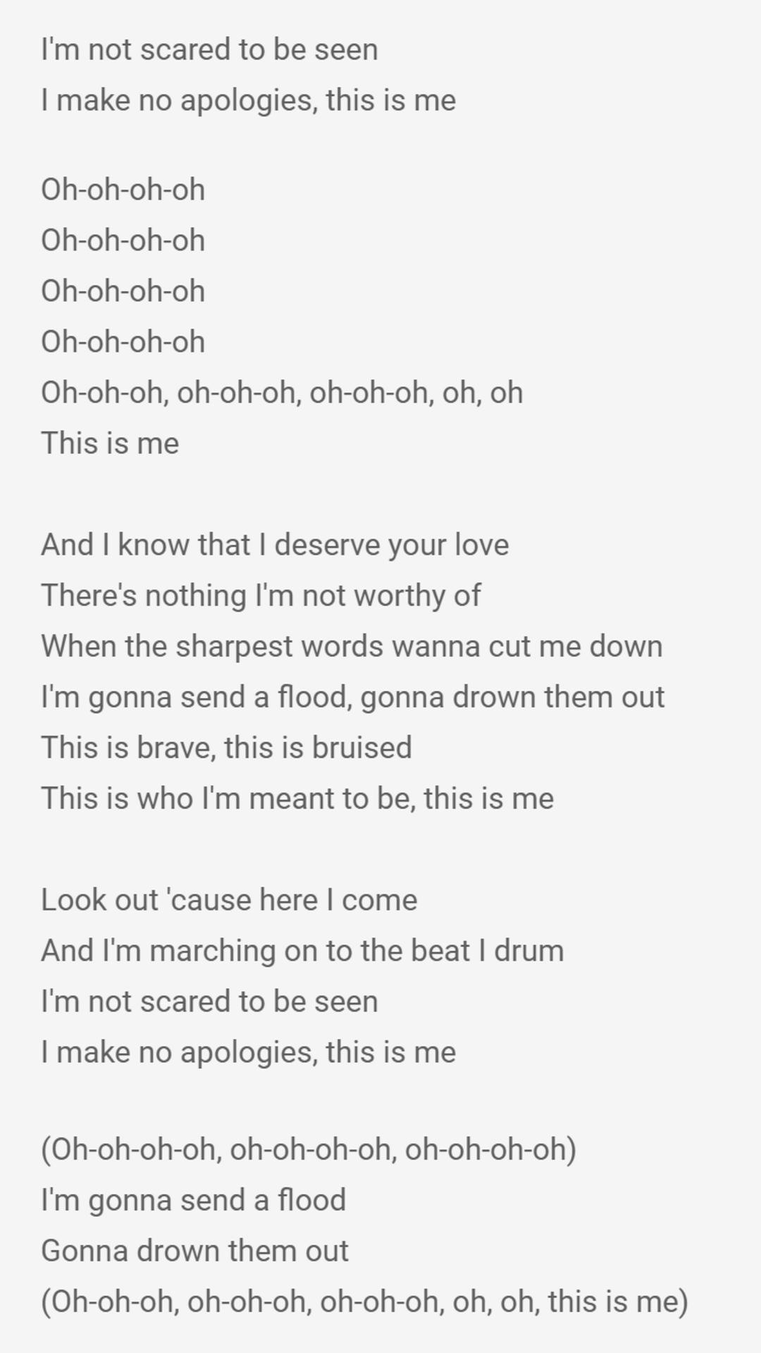 This Is Me - Just Lyrics - The Greatest Showman for Android - APK Download
