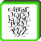 Diseño de la letra de la caligrafía icono