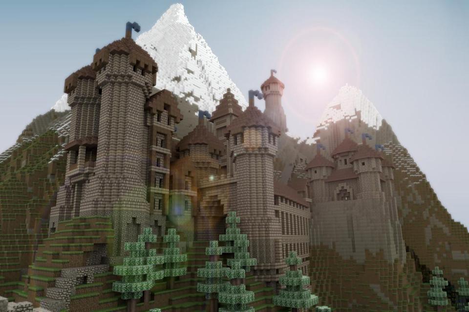 Image of abandoned castle ruins in minecraft