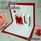 Collection de cartes 3D design icône