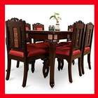 Carving Teak Dining Table Design icône