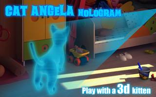 Cat Angela Hologram 3D Kids ポスター