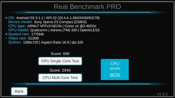 Real Benchmark PRO (CPU, GPU) تصوير الشاشة 1