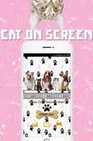 Гуляющий кот в телефоне Шутка - голограмма постер