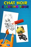 Chat Noir Coloring Book Affiche