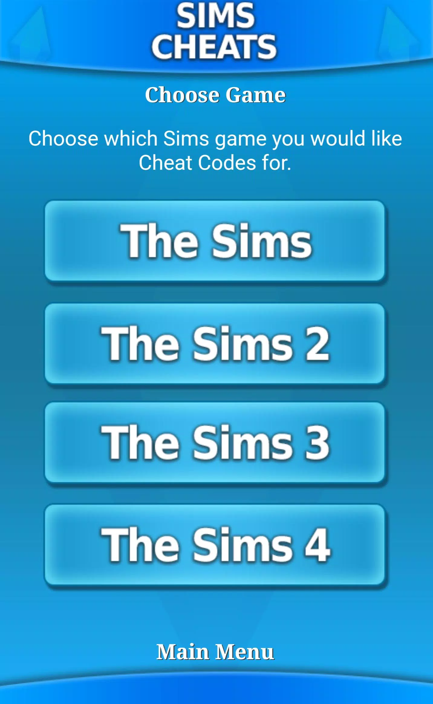 Cheat Codes For The Sims::Appstore for Android