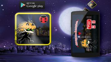 Chibi Ninja Hero Black Cat Dom الملصق