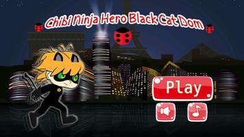 Chibi Ninja Hero Black Cat Dom स्क्रीनशॉट 1