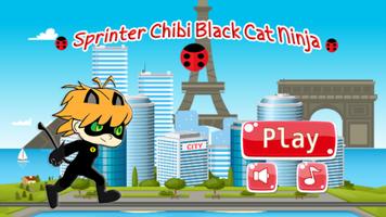 Sprinter Chibi Black Cat Ninja captura de pantalla 1