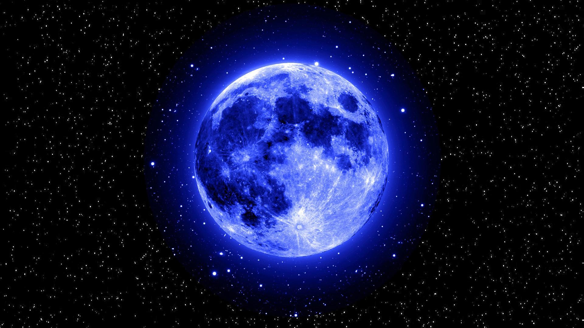 Nền trăng xanh lung linh trên bầu trời đêm tạo nên cảm giác tươi mới và ngọt ngào. Hãy dành thời gian để chiêm ngưỡng bức ảnh đầy mê hoặc này và mơ mộng giữa trời đêm rực rỡ.