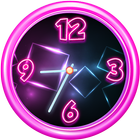 Neon analoog klok widget-icoon